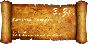 Baricsa Zsanett névjegykártya